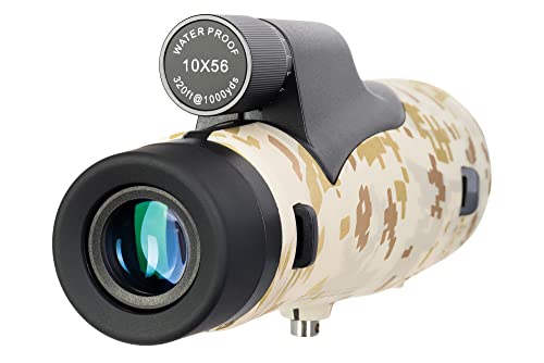 Levenhuk Camo Dots 10x56 – Kompaktowy, Lekki i Wodoodporny Monokular o Dużej Mocy z Celownikiem i Skalą Dalmierczą do Określania Odległości