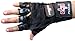 Perrini Black Leather Work Out/Weight Lifting Fingerless Gloves with Strap M