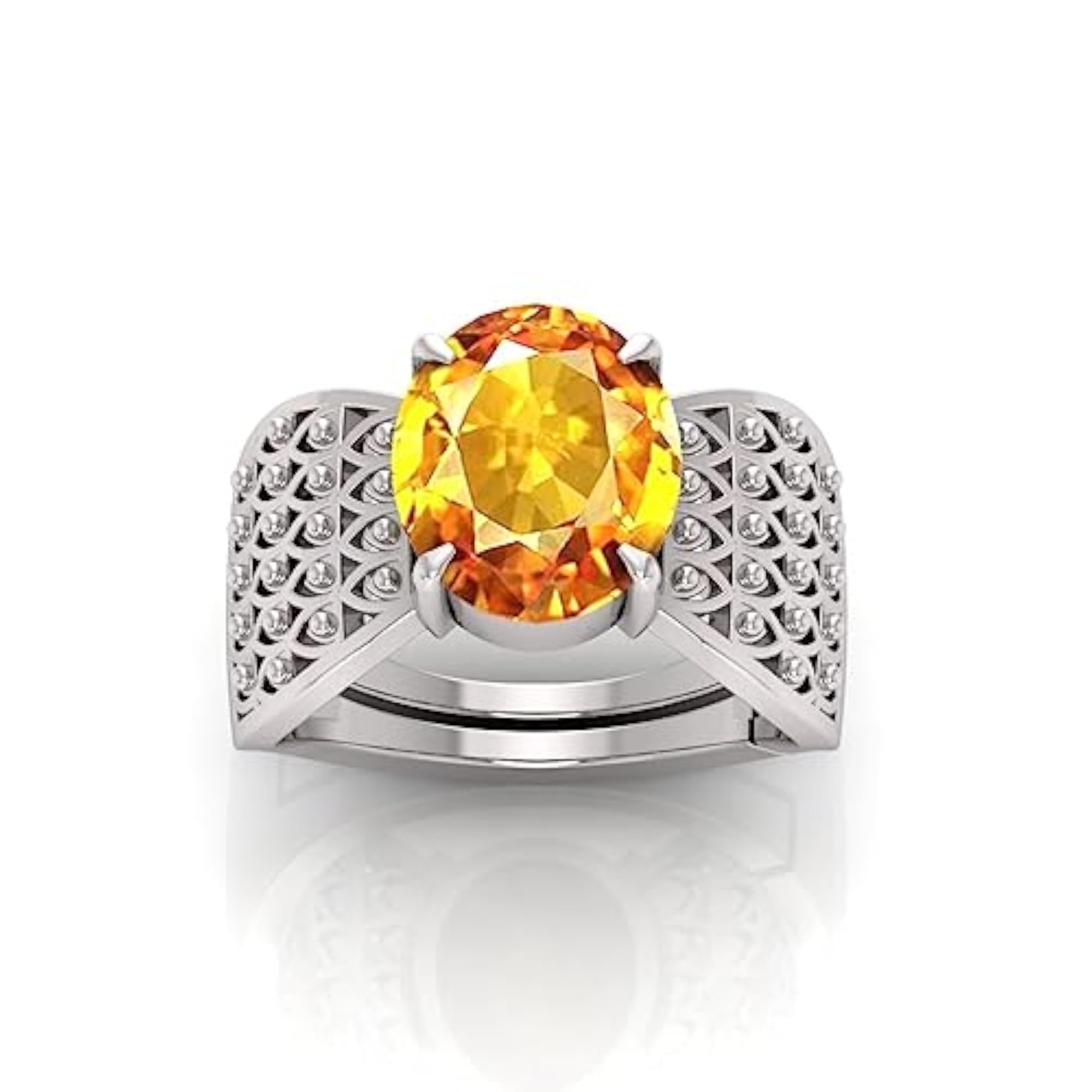 8.25 Ratti Yellow Sapphire Adjustable Ring, Certified