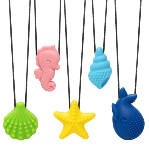 Kaukette für kinder 5er Set, Sensorische Kauketten, BPA-freies Silikon – Ansicht 1