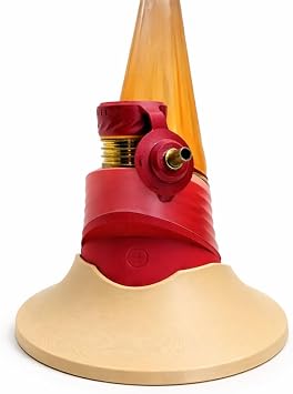 Click-On Stand for Puffco Peak Pro, Secure Stabilizing Base Prevent Spills, Broken Glass, Tipped Devices, 4" Wide, Peak Pro Beige