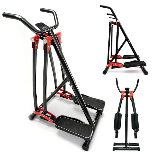 Air Walker Exercise Machine,Foldable Elliptical Machine for Home,Mini Elliptical for Full-Body Low-Impact Exercise with LCD Display Ideal for Home Gym (Black,Cardio Cross Trainer)