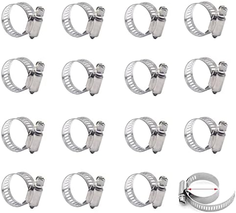 CEEYSEE 15 Pcs Adjustable Stainless Steel Fuel Line Clips Worm Gear ...