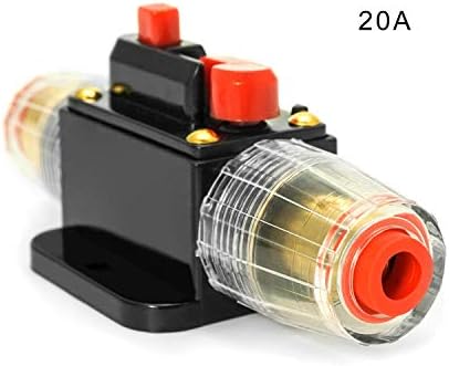 QWORK 20A Circuit Breaker Auto Fuse Holder, Reset Fuse Inverter for Car Protection Stereo Switch
