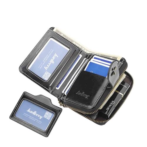 Women's retro wallet small wallet Y2K credit card bag zipper double fold wallet mini leather aesthetic wallet y2k wallet (Black)3