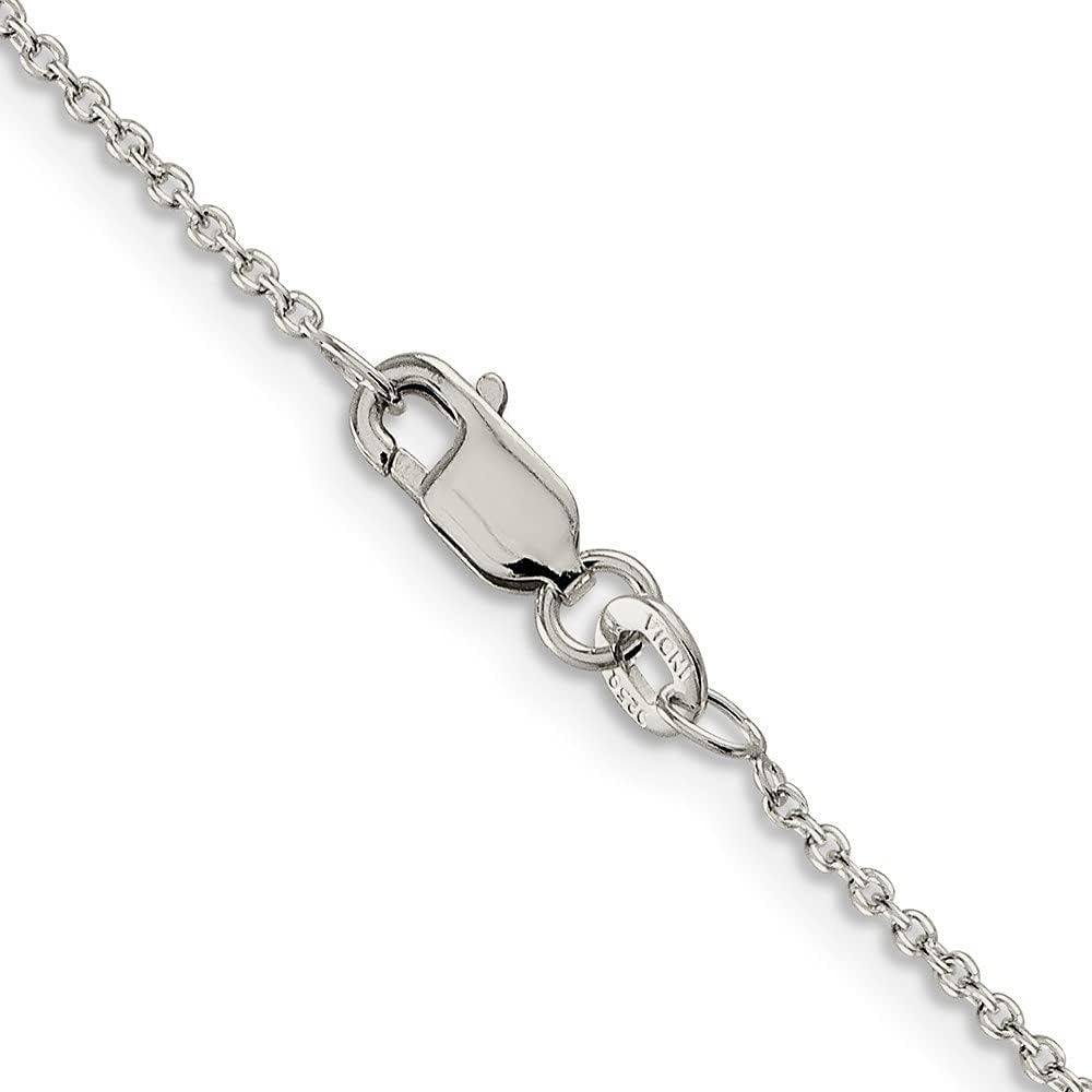 IceCarats 925 Sterling Silver Round 1.25mm Dainty Cable Chain Necklace Polished