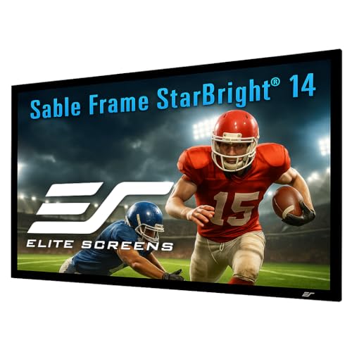 Image of Elite Screens 110 inch Fixed Frame Projector Screen 16:9, StarBright 14 ALR, 4K /8K UHD Ready, Wall Mounted, Black Velvet Frame for Home Theater, ER110H-SB14