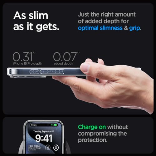 Image of Spigen for iPhone 15 Pro Case, Ultra Hybrid MagFit [Anti-Yellowing] [Compatible with Magsafe] - Frost White