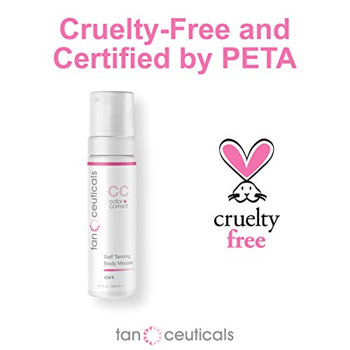 Tanceuticals Self Tanning Mousse - Healthy Ingredients and Fresh Coconut Scent Gives Instant, Long-Lasting Sunless Tan - Self Tanner in Dark Shade - 6.7 oz
