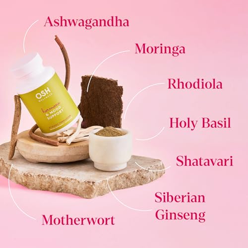 OSH Wellness Ayurvedic Hormone Balance for Women | with Ashwagandha, Rhodiola, Shatavari & More | Mood, Sleep, & Stress Support | Cortisol Supplement | Perimenopause Relief | 100% Organic | 60 Count - Image 5