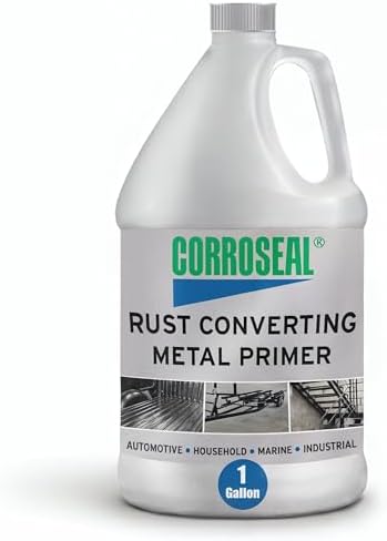 Corroseal Rust Converter & Metal Primer – Stops & Prevents Corrosion on Metal, Pro-Grade Rust Inhibitor for Cars, Trucks, Trailers, Marine & Industrial Equipment, 1 Gallon