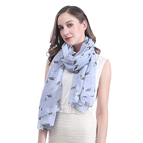 Basset Hound Dog Print Women's Scarf Shawl Wrap Lightweight2