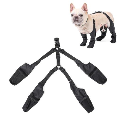 Hundeschuhe, wasserdicht, verstellbar, für Haustiere, atmungsaktiv, für Spaziergänge im Freien, weiche Bulldogge, französische Pfoten