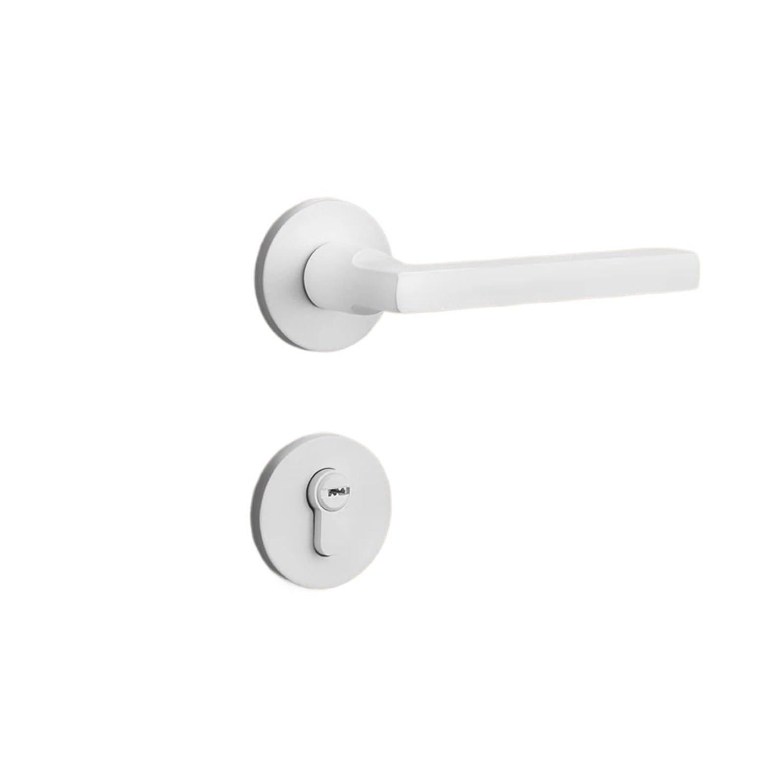 OPTEPYOE White Bedroom Door Lock Silent Split(D Style)