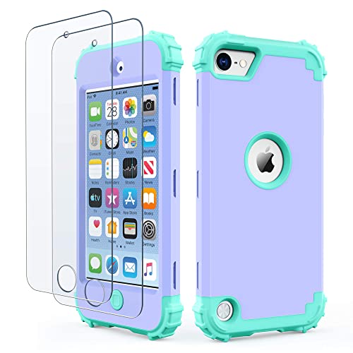 Ipod Touch ULAK Funda para iPod Touch 7, iPod Touch 5/6 Carcasa Híbrido 3 en 1 Silicona Suave Cubierta de la Suave Resistente a Rayones...