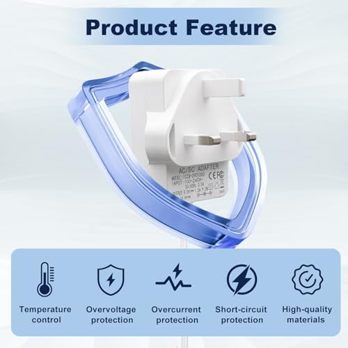 9V DC 1A Power Supply Adapter 5.5x2.1mm Plug, AC 100-240V to DC 9V 1A 9W Power Adapter Center Positive Wall Charger for Arduino UNO, Mega, LED Strip Lights, Router and More Devices, 1.2m Cable - Image 3