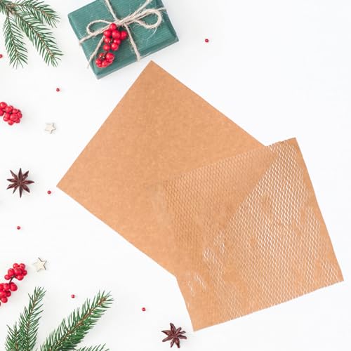 NUOBESTY 100 Peças De Papel De Embalagem De Favo De Mel Reciclável Almofada De Papel De Embalagem Pa