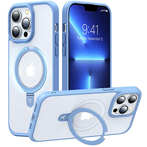 TORRAS UPRO Ostand Magnetic for iPhone 13 Pro Max Case [Compatible with Magsafe] with Stand, [Mil-Grade Protection] Shockproof Translucent Slim Protective Cover, Serria Blue