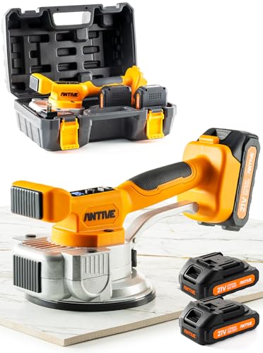 Tile Vibration Tool with 21V Batteries included – 110 lb. Strong Tile Suction Cup Tool for Leveling Marble, Ceramic, Paver & Concrete (Tile Vibration (Single Tool))