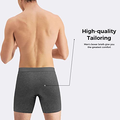 5Mayi Men's 6" Underwear for Men Boxers Briefs Cotton Boxers Briefs for Men Open Fly Underwear Men 4-Pack S M L XL XXL4