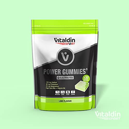 VITALDIN SPORT Power Gummies Electrolytes  Electrolyte Replacement  120 mg Sodium, 90 mg Potassium, 20 mg Magnesium per serving + Vitamin B6  30 Chewable Gummy Bites  Lime Flavour  Vegan