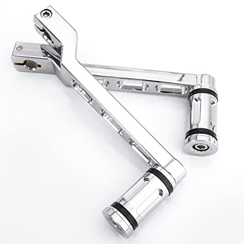 Kicry Motorcycle Heel Toe Shifter Levers 2Pcs Black Cnc Aluminum Gear Pedals Shift Arms Compatible With Harley Davidson Touring Softail Electra Glide Road King Street Trike (Chrome Kit) #TOP3