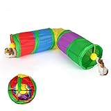 Rypet Guinea Pig Tunnels and Tubes Collapsible 2 Way and L-Type Tunnel with Interactive Ball Small Animal...
