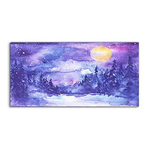 Tableau acrylique Moon Trees Snow 120x60cm pour salon et chambre