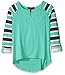 Derek Heart Big Girls' Long Sleeve Hi-Lo Raglan Shirt