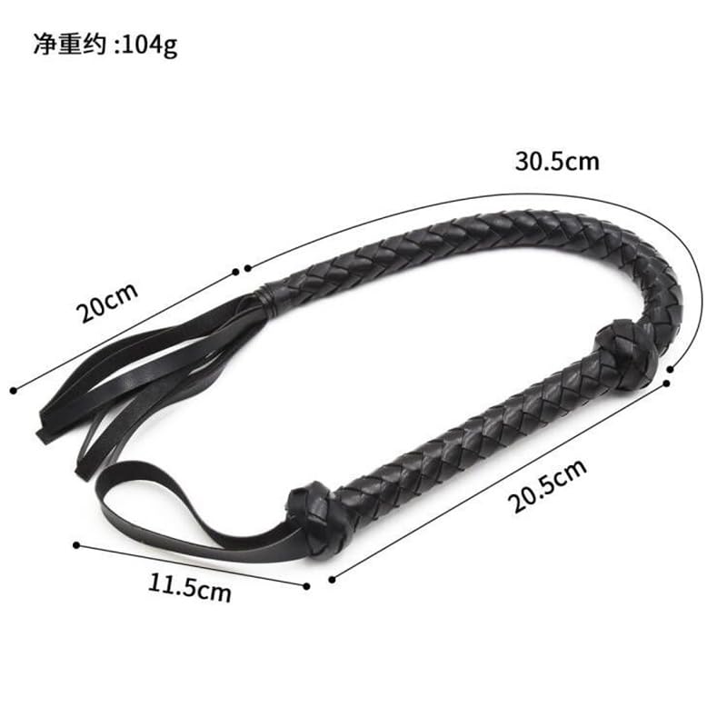 Frustino Cavallo Flogger for frustino da Equitazione con Testa di Nappa Intrecciata in Pelle Frusta Cavallo 71 cm