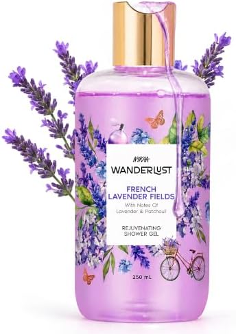 Nykaa Wanderlust French Lavender Relaxing & Destressing Floral Perfume Body Wash, with Patchouli, Vitamin E & Glycerine, Hydrating Shower Gel for Smooth & Soft Skin, Long-lasting Fragrance, No Paraben