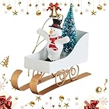 Décor Emblématique : Ces ornements marient élégamment des détails de fête classiques et le concept du traîneau en fer, offrant une touche décorative chaleureuse pour ou le bureau à Noël.