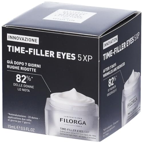Filorga Time-Filler Eyes Daily Anti Aging and Wrinkle Reducing Eye Cream With Hyaluronic Acid to Minimize Wrinkles and Dark Circles, Lift Eyelids, and Enhance Lashes, 0.5 oz.