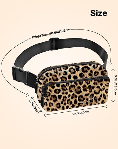 Image of Leopard Print Fanny Pack for Women Belt Bag Fashion Everywhere Waist Pouch Lightweight Crossbody Bags with Adjustable Strap