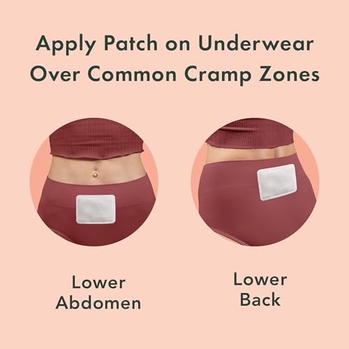 Image of Rael Thin Herbal Heating Patches, Feminine Period Care for Cramps (8 Ct) | Period Heating Pads for Cramp Care, Back, Stomach, Ultra Thin Design, for All Skin Types, Travel Size