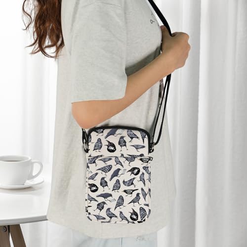 JXGZSO Funny Crow Friend Inspired Crossbody Bag Crow Bird Lover Gift Black Crow Shoulder Bag Birdwatching Gift4