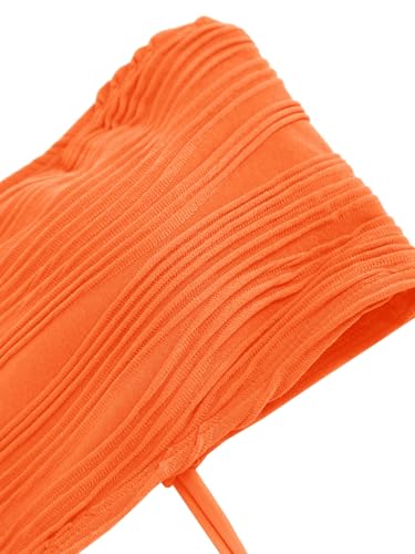 Image of ZAFUL Women Strapless Textured Bandeau Bikini 2 Piece Swimwear Cheeky Solid Lace up Bathing Suits