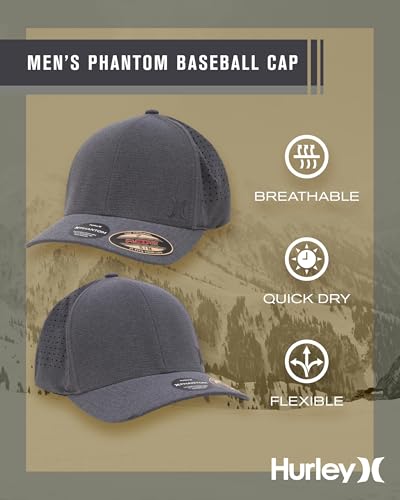 Image of Hurley Men's Baseball Cap - Sweat-Wicking Fitted Baseball Hats for Men (S-XL)
