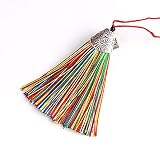 100 nuevo y de alta calidad 5/10 Piezas borlas sedosas Hechas a Mano con Tapa de Plata Antigua borlas de Colores Mezclados Manualidades de Bricolaje Marcador Borla Accesorios para Hacer Joyas-5 Piezas, 24 Colores