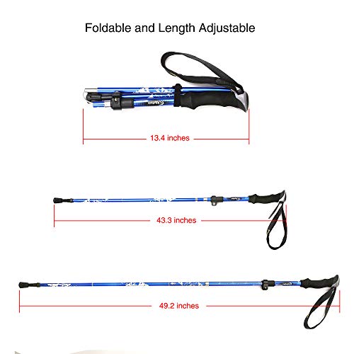A Alafen Aluminum Collapsible Ultralight Travel Trekking Hiking Pole For Men And Women #TOP2