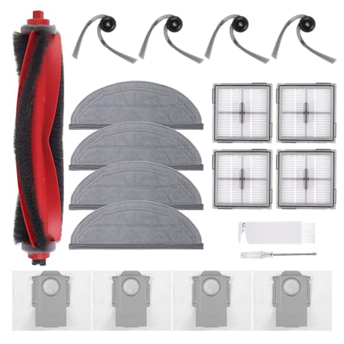 Image of VIEWALL Q10S5 Accessories Replacement Kit for Roborock Q10 S5 / Q10 S5+ Plus Robot Vacuum, 1 Main Brushes, 4 Mop Pads, 4 Side Brushes, 4 HEPA Filters, 4 Dust Bags, 1 Cleaning Tool, 1 Screwdriver