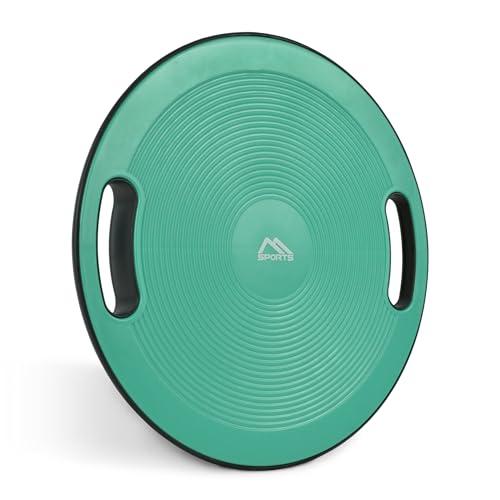 MSPORTS Balance Board Premium 40 cm Durchmesser inkl. Übungsposter und Work Out App GRATIS - Therapiekreisel Physiotherapie Wackelbrett (Türkis)
