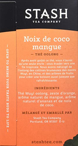 Stash Tea Coconut Mango Wuyi Oolong Tea - Caffeinated, Non-Gmo Project Verified Premium Tea With No Artificial Ingredients, 18 Count (Pack Of 6) - 108 Bags Total #TOP1