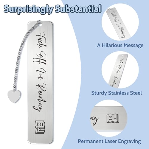 Funny Bookmarks for Women, Christian Gifts for Women Readers, Metal Bookmark for Book Lovers, Christmas & Birthday Gifts for Her, Best Friend, Sister, Wife, with Gift Box, I'm Reading — view 5