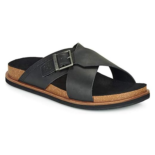 Timberland Män Amalfi Vibes Cross Slide sandaler, Svart svart läder, 40 EU