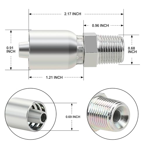 ANCIMOON 3/8’’ Hose x 3/8’’ NPT Male Hydraulic Hose Crimp Fittings, 10PCS Set for Single Wire Hydraulic Hose by ANCIMOON - Used condition - Image 2