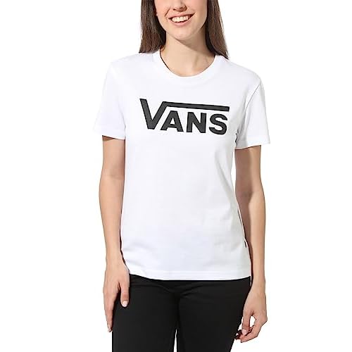 Vans Flying V Crew tee, Camiseta Mujer, Blanco (White White), 38 (Talla del Fabricante: Medium)