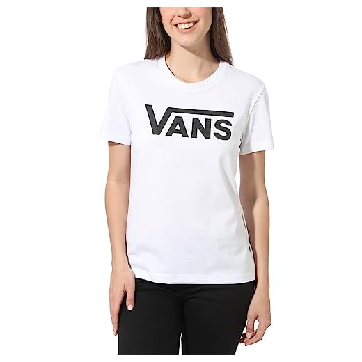 Vans Flying V Crew tee, Camiseta Mujer, Blanco (White White), 38 (Talla del Fabricante: Medium)