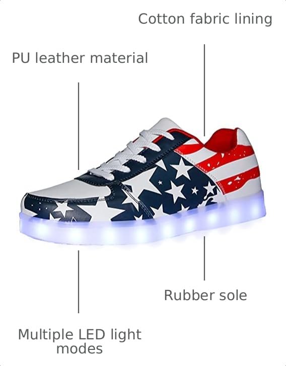 Image of SANYES LED Light Up Shoes for Women Men, Low-Top USB Rechargeable Glowing Sneakers, Luminous Dancing Shoes for Party Sports