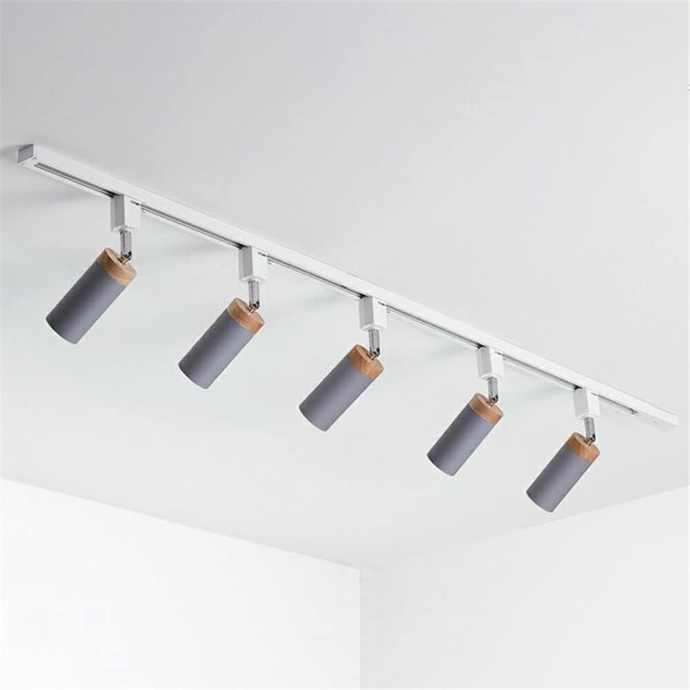 Kit d'éclairage à rail LED à 2 lumières, spot tubulaire moderne semi-encastré avec tête pivotante flexible pour mettre en valeur le meuble de comptoir de cuisine - Gris - 5 luc